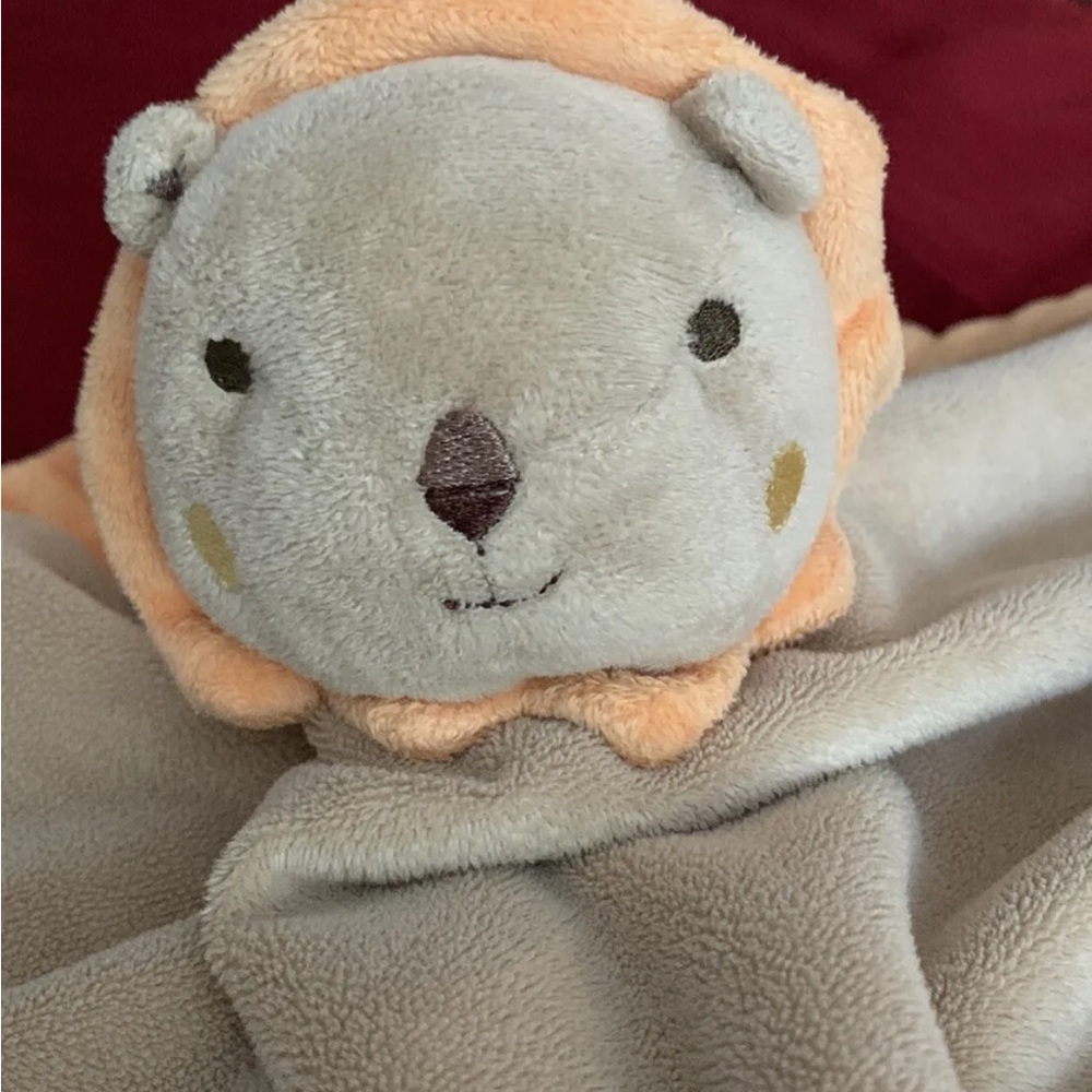Tiddliwinks Lovey Lion Snuggle Blanket Plush Brown Orange Baby Security